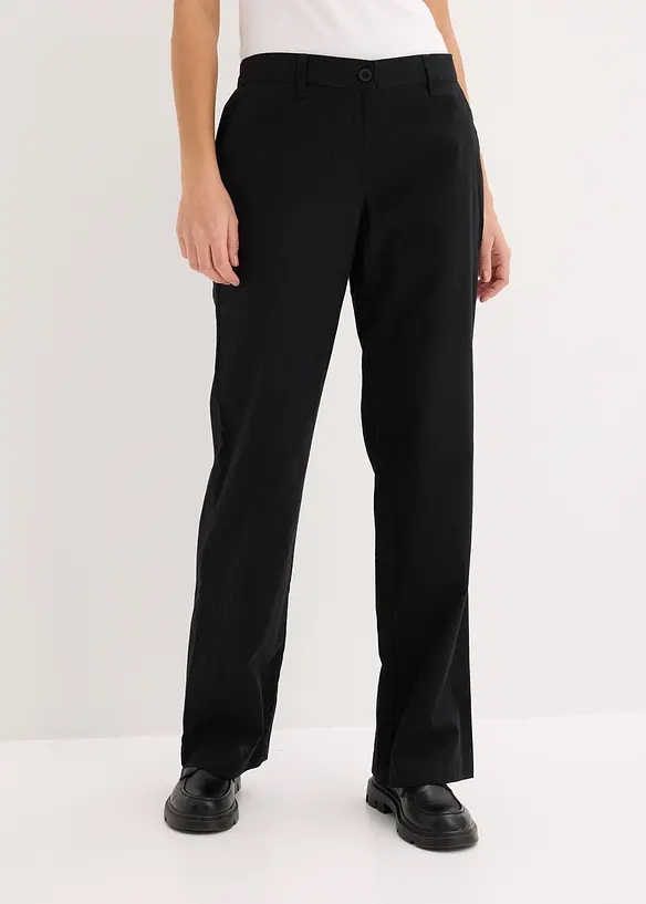 Pantalon tiss&eacute; en lin et coton, bonprix