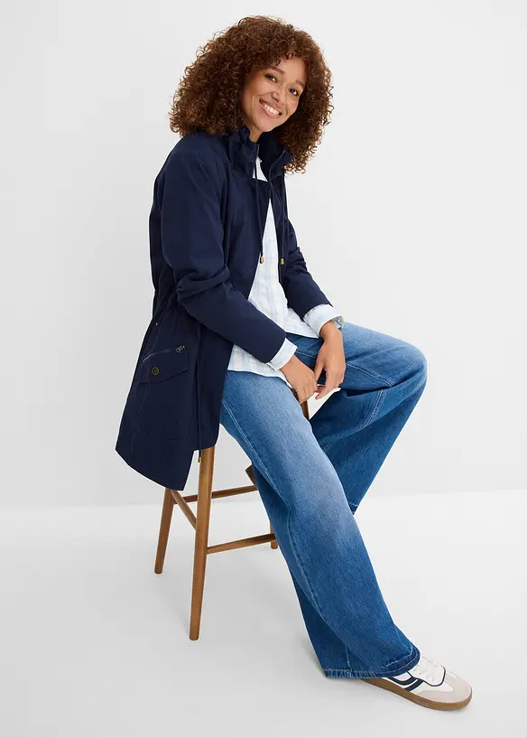 Parka courte en coton &agrave; col montant, cintr&eacute;e, bonprix