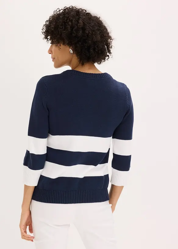 Gilet ray&eacute; en maille de coton, bonprix