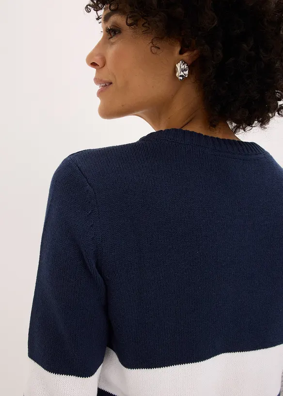 Gilet ray&eacute; en maille de coton, bonprix