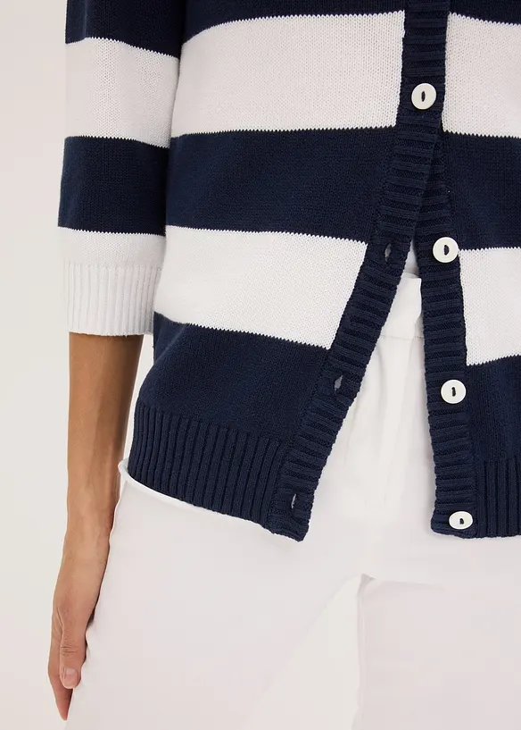Gilet ray&eacute; en maille de coton, bonprix