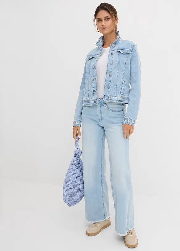 Veste en jean avec broderie, bonprix