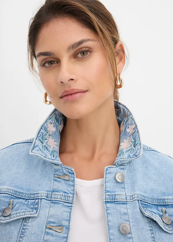 Veste en jean avec broderie, bonprix