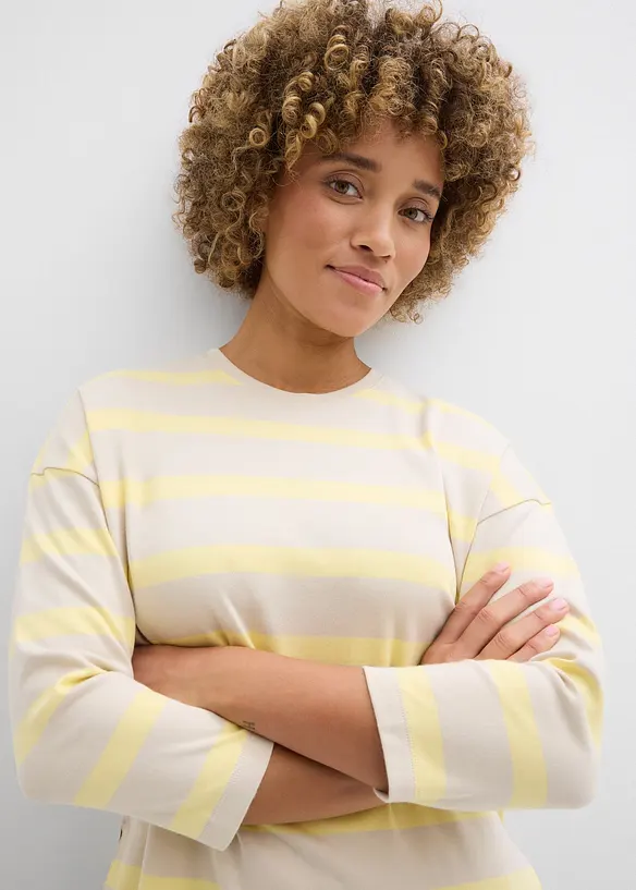 T-shirt long en coton &eacute;pais, bonprix