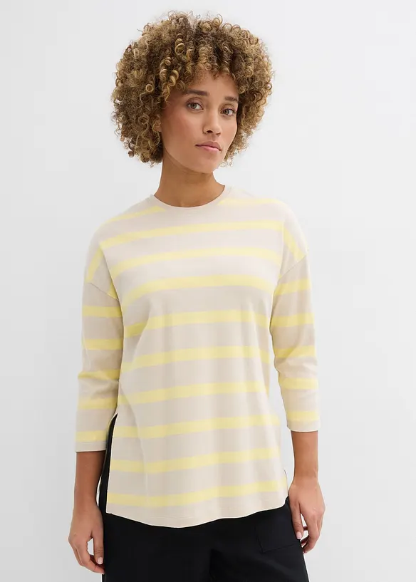 T-shirt long en coton &eacute;pais, bonprix