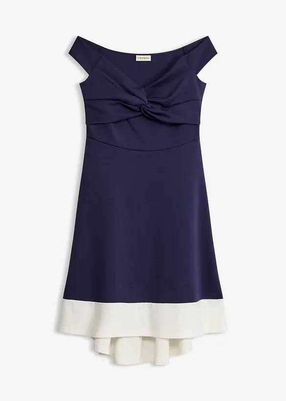 Robe &agrave; col Bardot et d&eacute;tail n&oelig;ud, bonprix