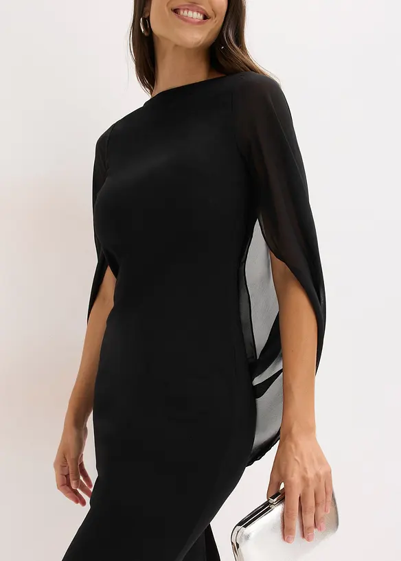 Robe de cocktail avec manches en mousseline, bonprix