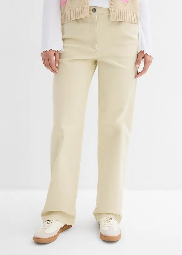 Pantalon palazzo &agrave; taille haute et &eacute;lastiqu&eacute;e, bonprix