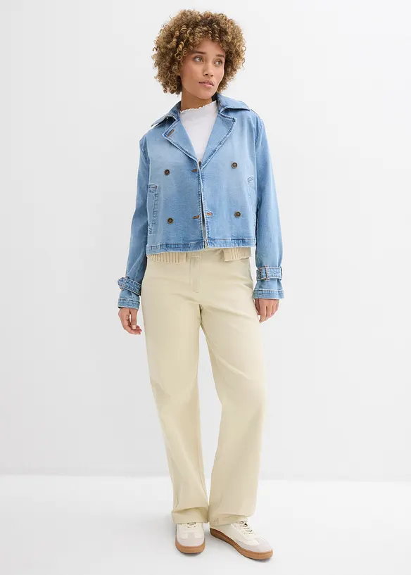 Pantalon palazzo &agrave; taille haute et &eacute;lastiqu&eacute;e, bonprix