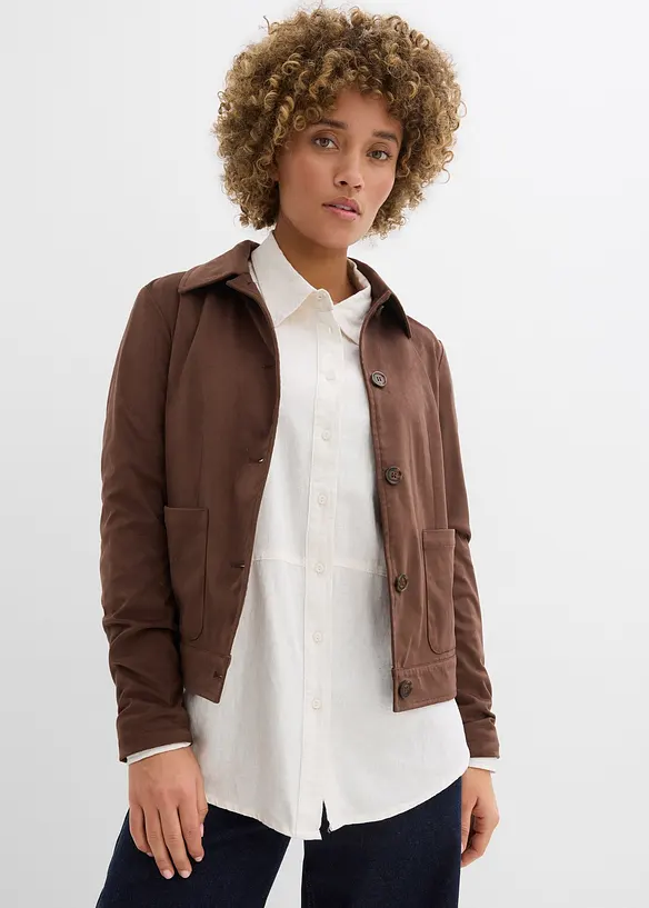 Chemisier oversize en lin m&eacute;lang&eacute;, bonprix