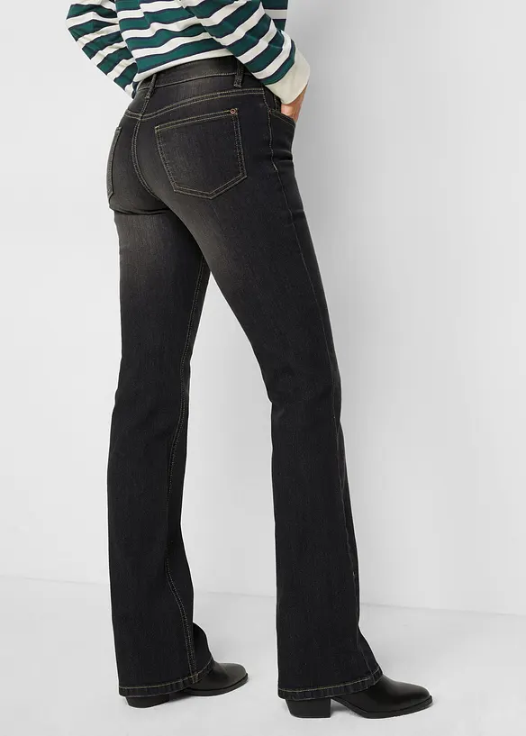 Jean bootcut taille mi-haute, extensible et confortable, bonprix