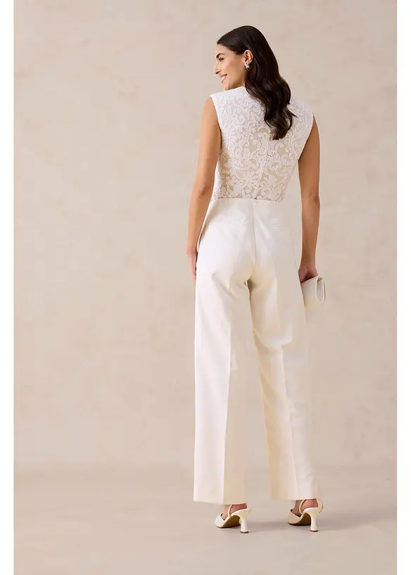 Pantalon large &agrave; pinces, bonprix