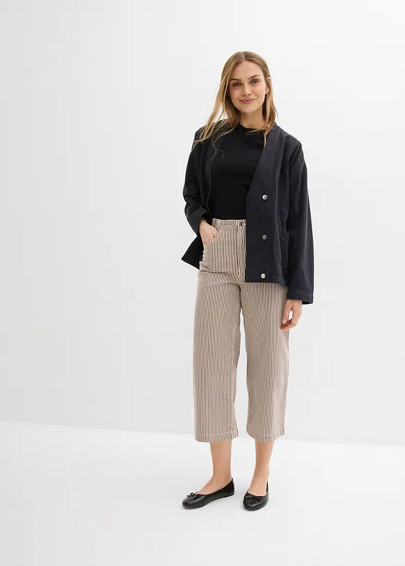 Pantalon en twill &agrave; taille &eacute;lastiqu&eacute;e, bonprix
