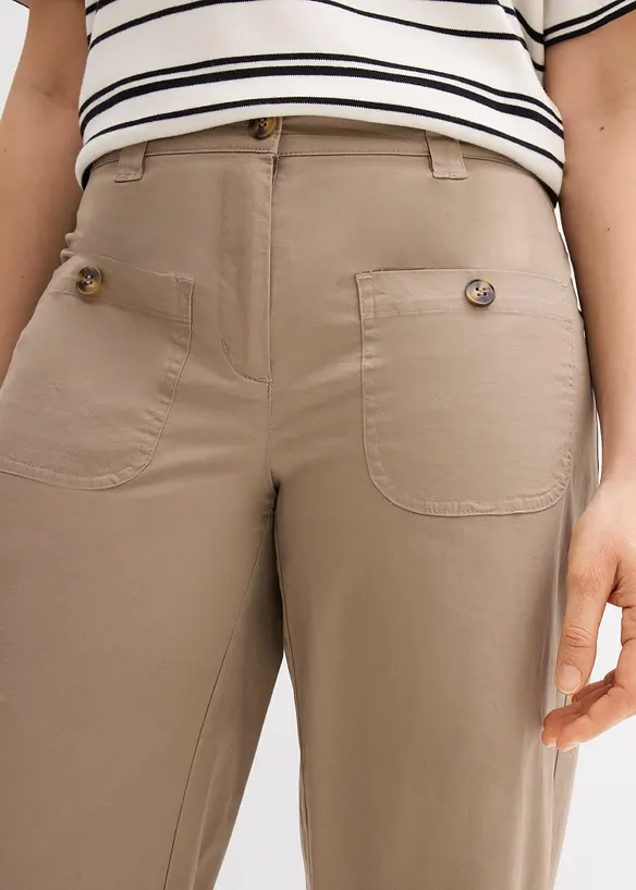 Jean large, taille haute et &eacute;lastiqu&eacute;e, bonprix