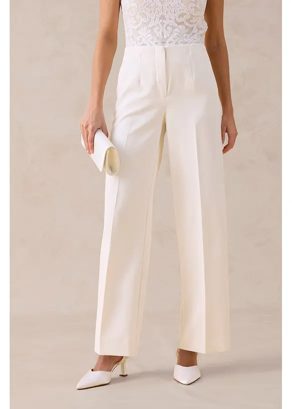 Pantalon large &agrave; pinces, bonprix