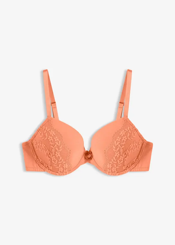Soutien-gorge &agrave; coques et armatures, coton et dentelle, bonprix
