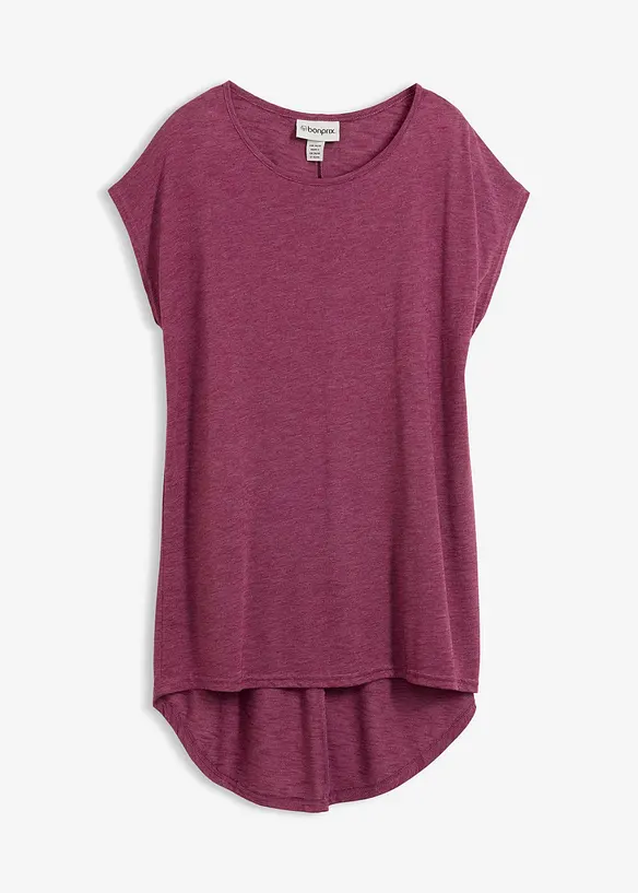 T-shirt long en viscose m&eacute;lang&eacute;e, bonprix