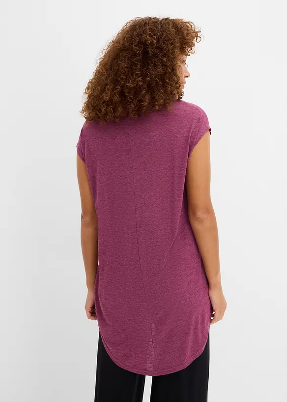 T-shirt long en viscose m&eacute;lang&eacute;e, bonprix