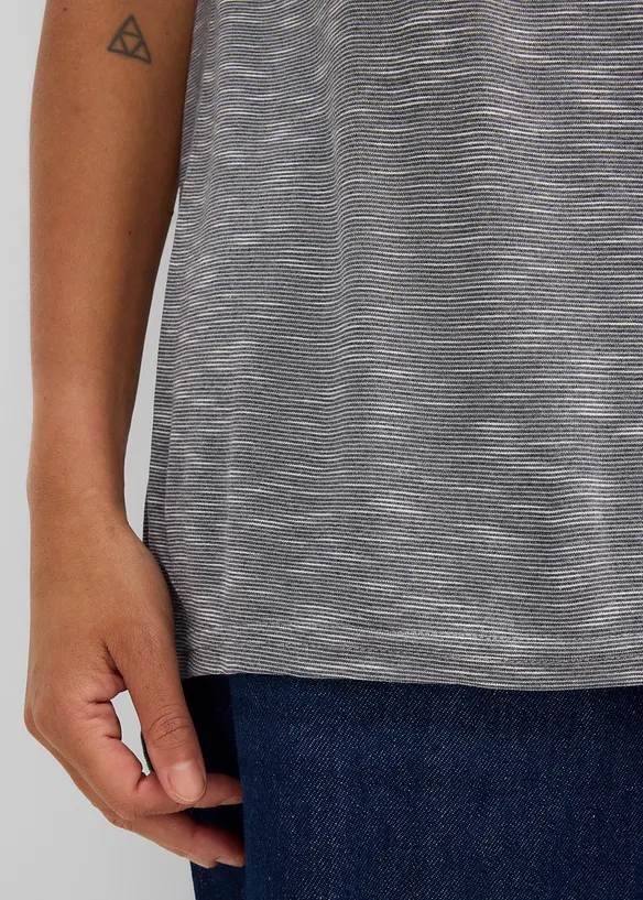 T-shirt long en viscose m&eacute;lang&eacute;e, bonprix