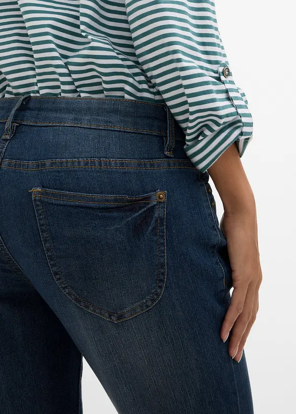 Jean droit taille mi-haute, extensible, bonprix