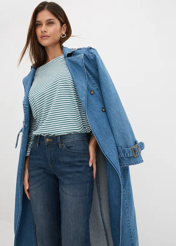 Jean droit taille mi-haute, extensible, bonprix