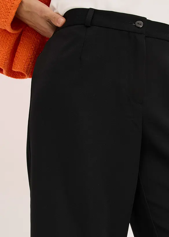 Pantalon large &agrave; pinces et taille &eacute;lastiqu&eacute;e, bonprix