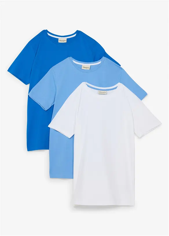 Lot de 3 T-shirts coton, bonprix