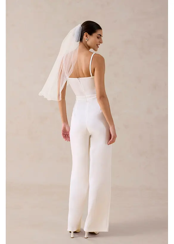 Combinaison en cr&ecirc;pe textur&eacute; avec perles brod&eacute;es, bonprix