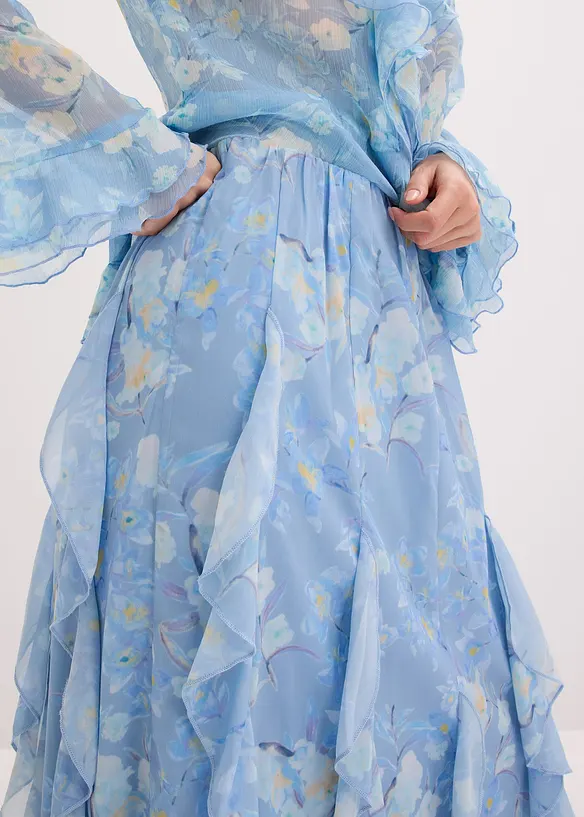 Jupe longue en mousseline l&eacute;g&egrave;re, bonprix