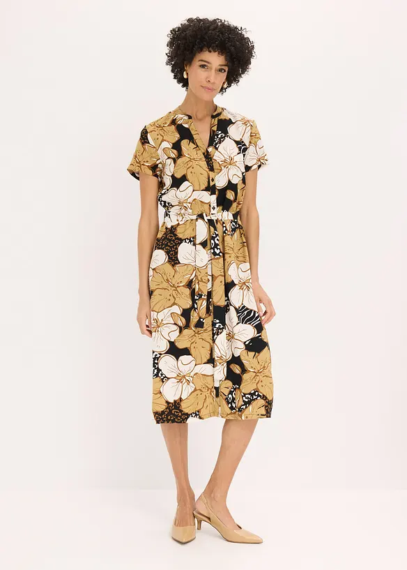 Robe-chemise &agrave; pois, bonprix