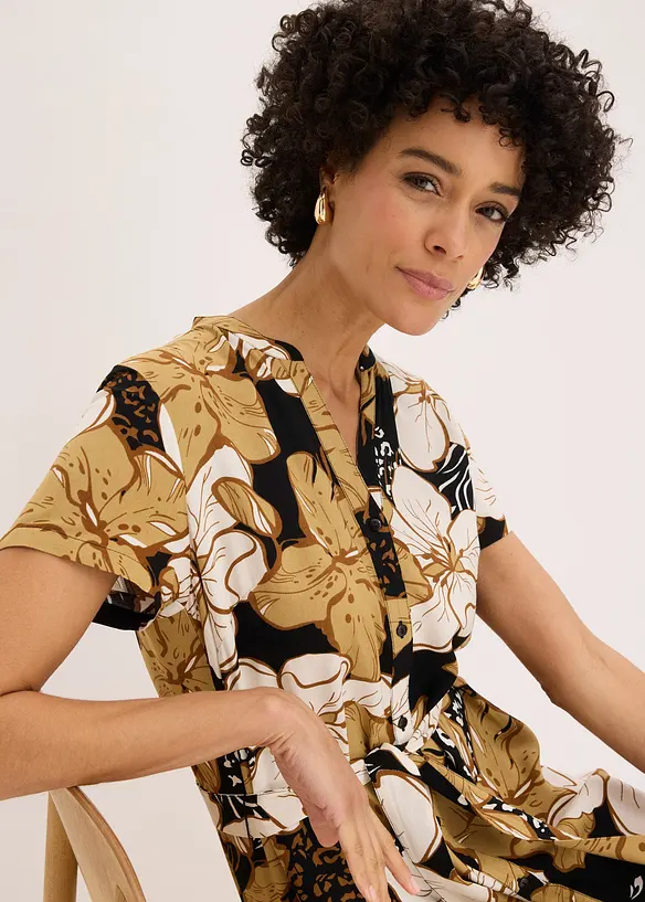 Robe-chemise &agrave; pois, bonprix