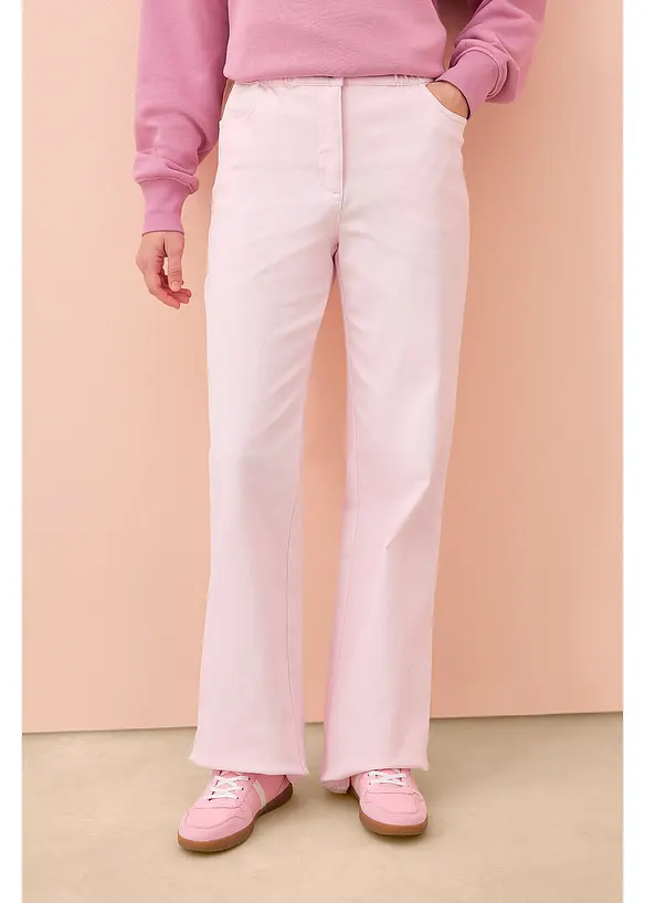 Pantalon palazzo &agrave; taille haute et &eacute;lastiqu&eacute;e, bonprix