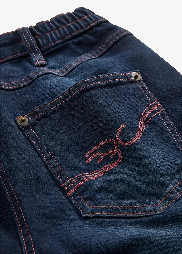 Jean droit taille mi-haute et &eacute;lastiqu&eacute;e, bonprix