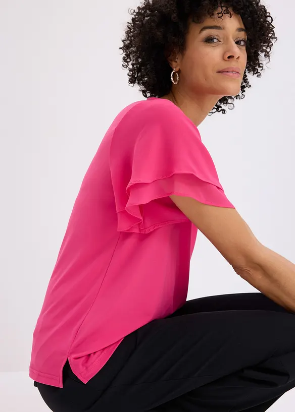 T-shirt avec manches en mousseline, bonprix