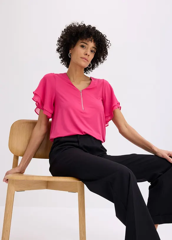 T-shirt avec manches en mousseline, bonprix