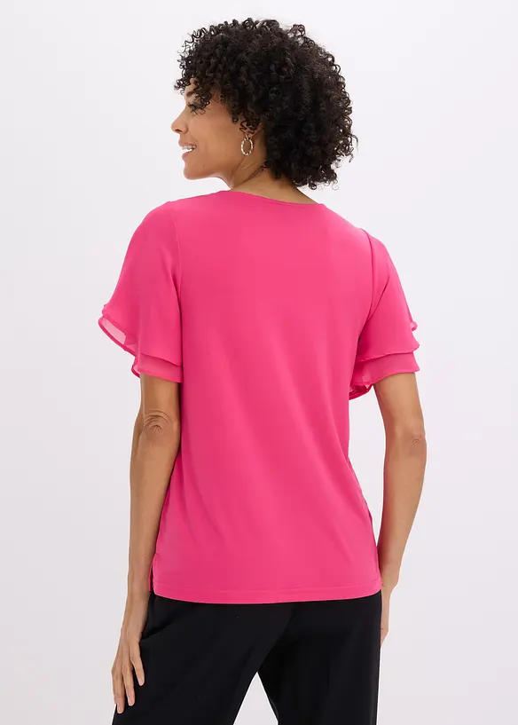 T-shirt avec manches en mousseline, bonprix