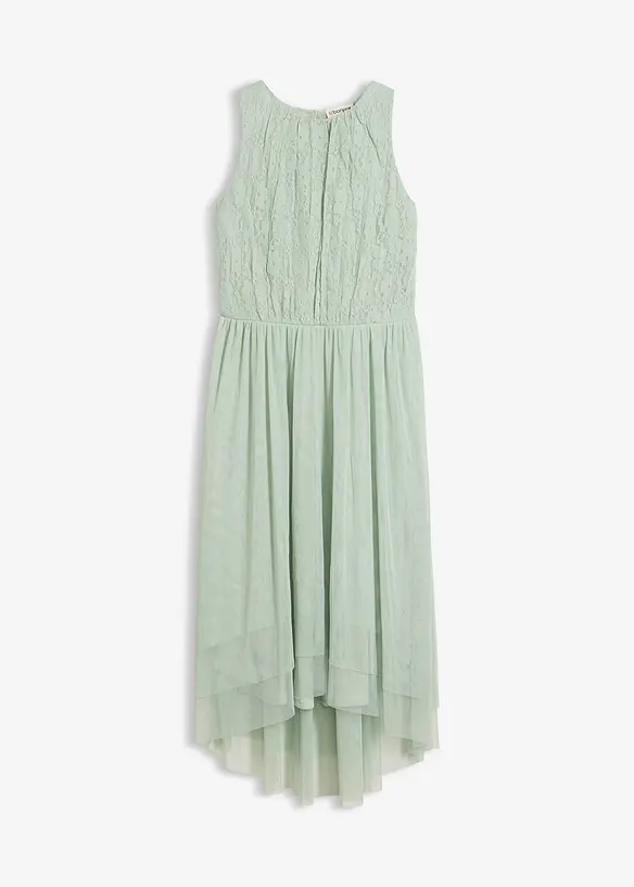 Robe en tulle et dentelle &agrave; base asym&eacute;trique, bonprix