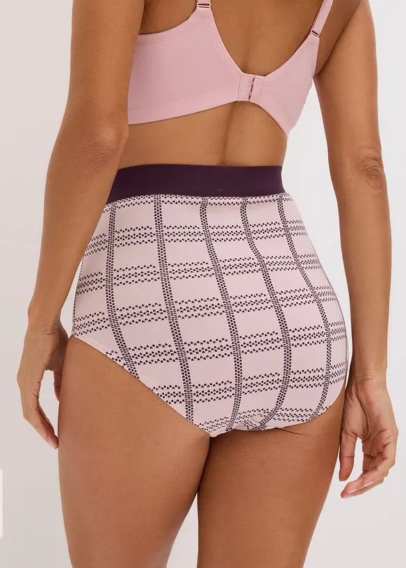 Lot de 4 slips taille haute coton, bonprix