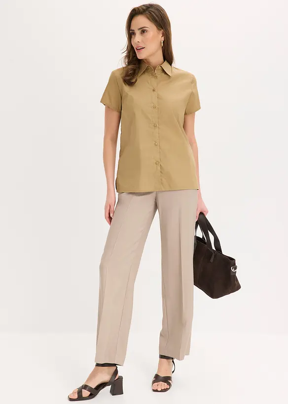 Chemisier manches courtes en popeline, bonprix