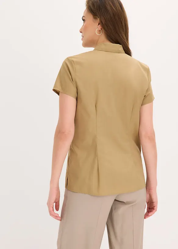 Chemisier manches courtes en popeline, bonprix