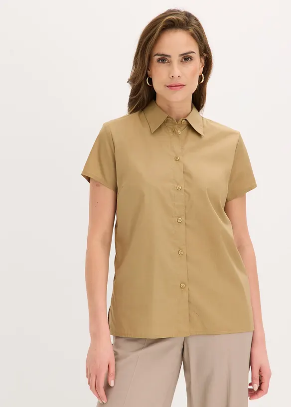 Chemisier manches courtes en popeline, bonprix