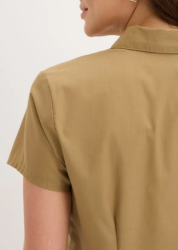 Chemisier manches courtes en popeline, bonprix