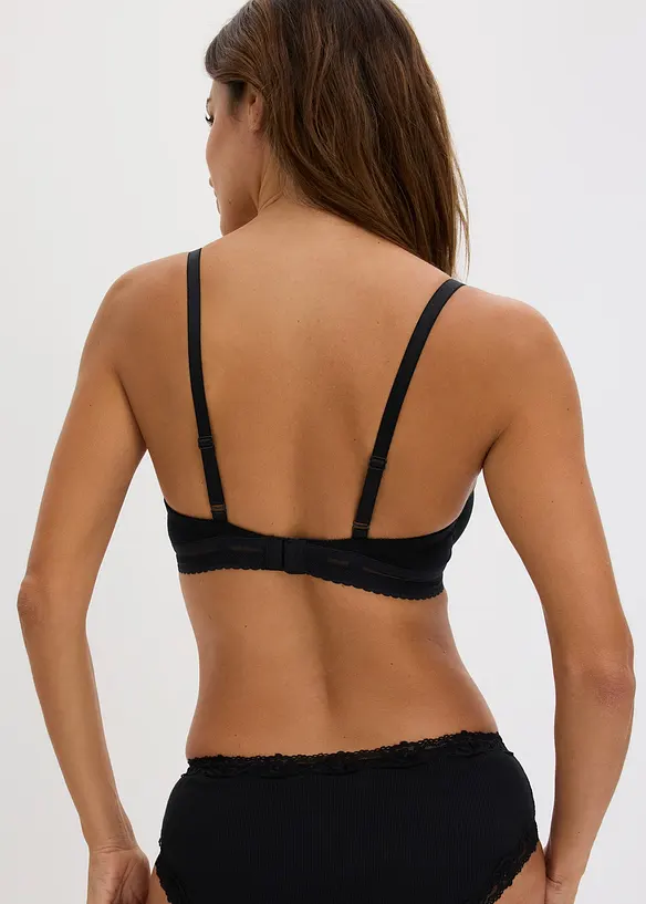 Lot de 2 soutiens-gorge moul&eacute;s coton non rembourr&eacute;s avec armatures, bonprix