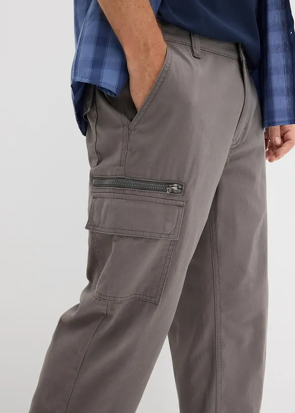 Pantalon 3/4 100% coton, taille &eacute;lastiqu&eacute;e et poches cargo, bonprix