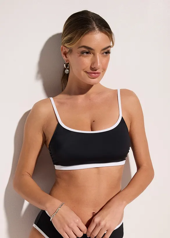 Haut de maillot brassi&egrave;re &agrave; liser&eacute; contrastant, bonprix