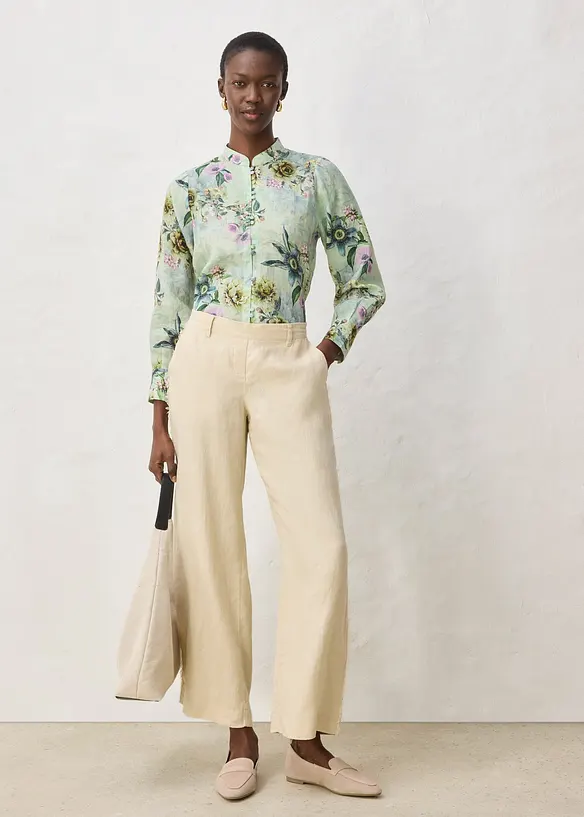 Pantalon large en lin, bonprix