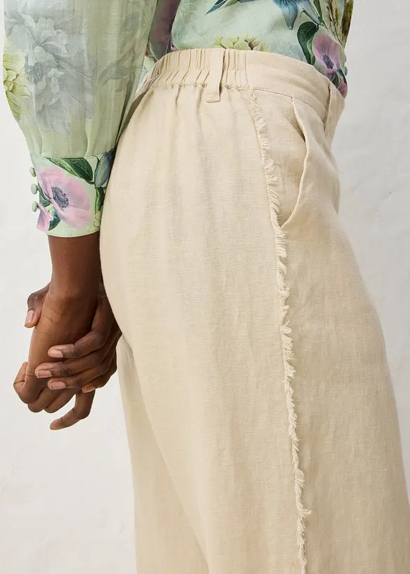 Pantalon large en lin, bonprix