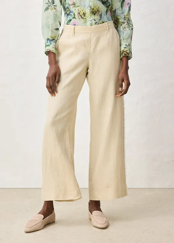 Pantalon large en lin, bonprix