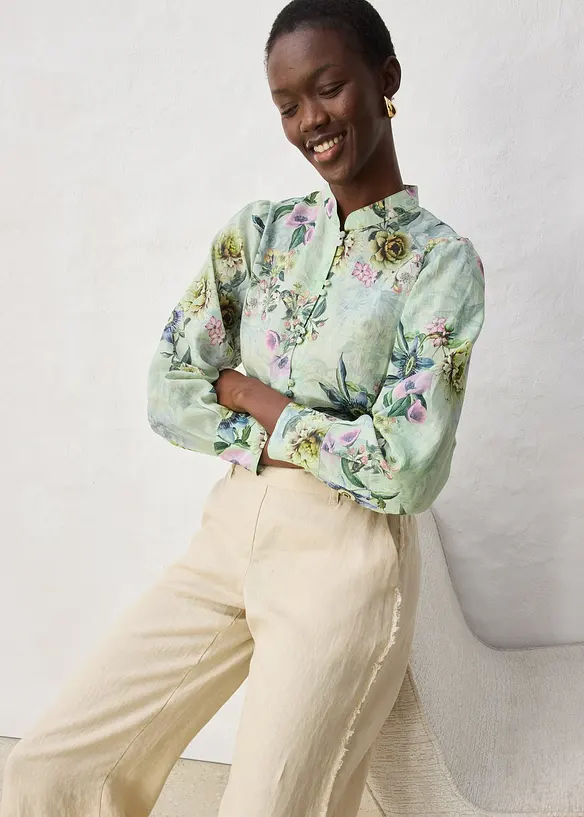 Pantalon large en lin, bonprix