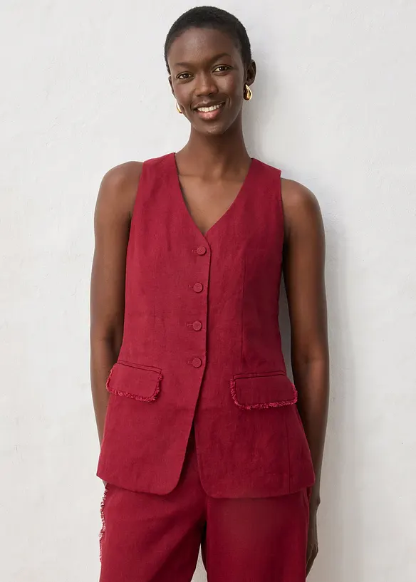 Veste de costume sans manches 100% lin, bonprix